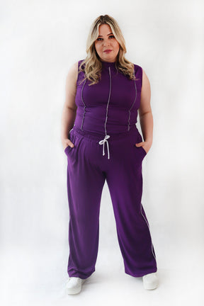 Calça Pantalona De Malha Com Elastico Na Cintura